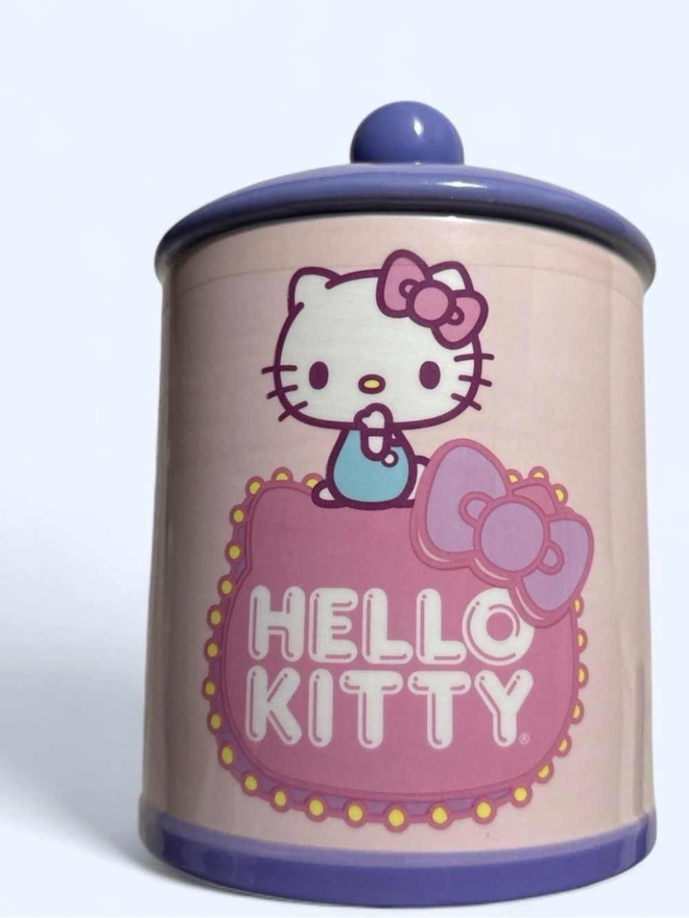 Hello Kitty Pink and Purple Ceramic Storage Jar